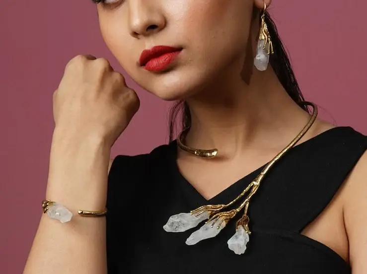 Snowy Crystal Jewelry Set : SHNE4974