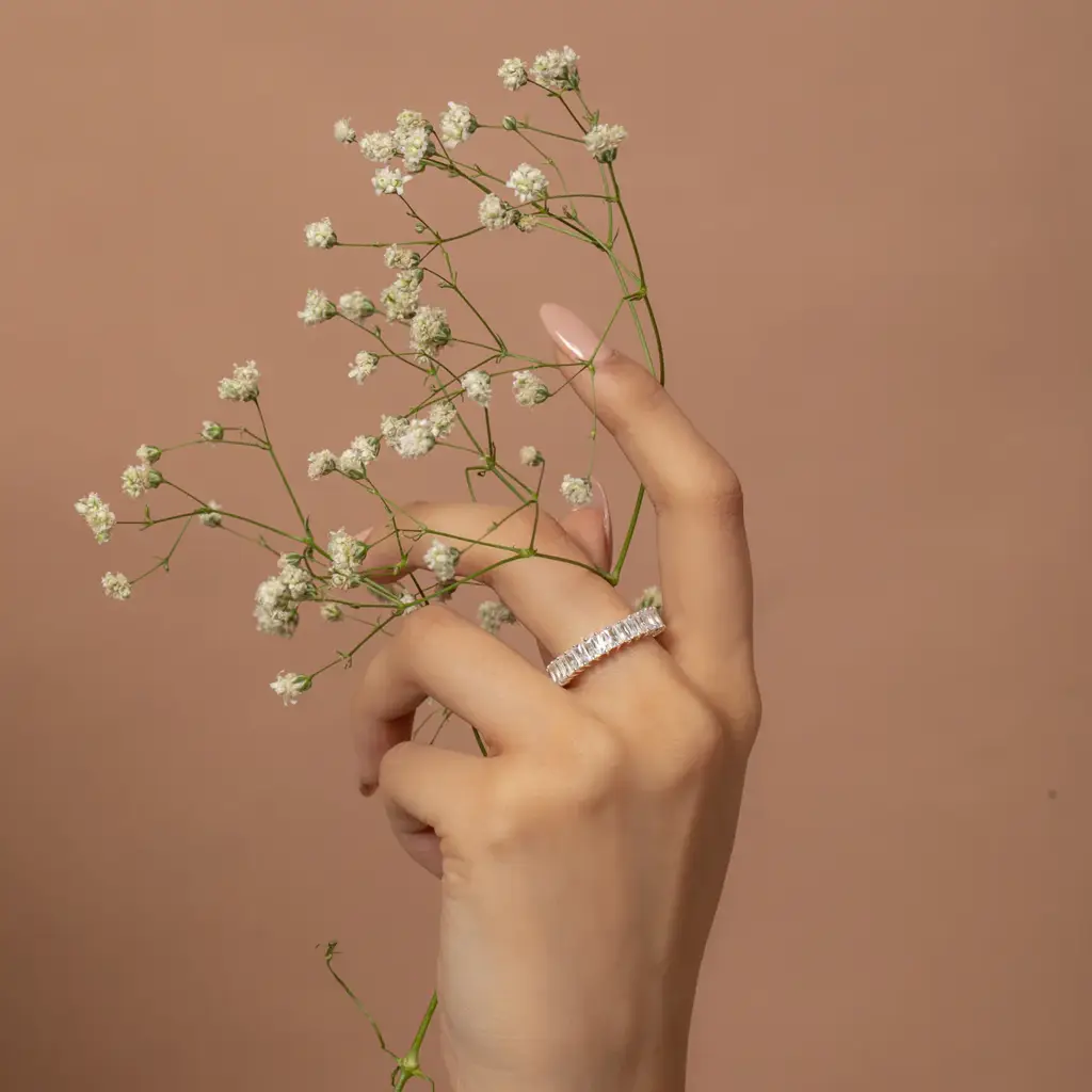 White Baguette Ring