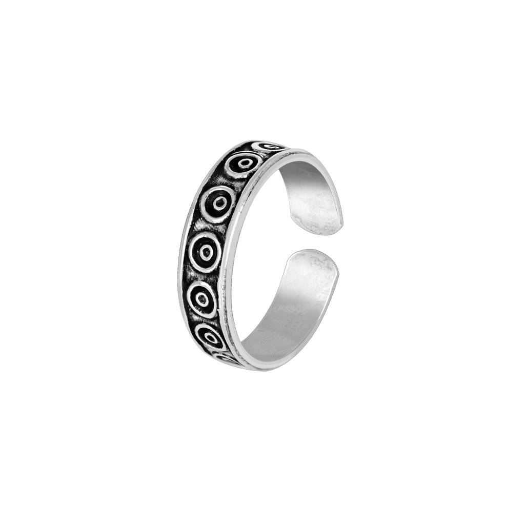 Oxidised Circular Toe Ring : XTR486
