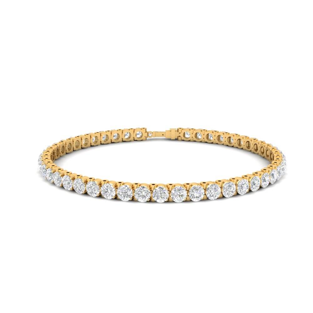 7.50 Ct Round Cut Moissanite Tennis Bracelet 14K Gold Plated : FJ_004