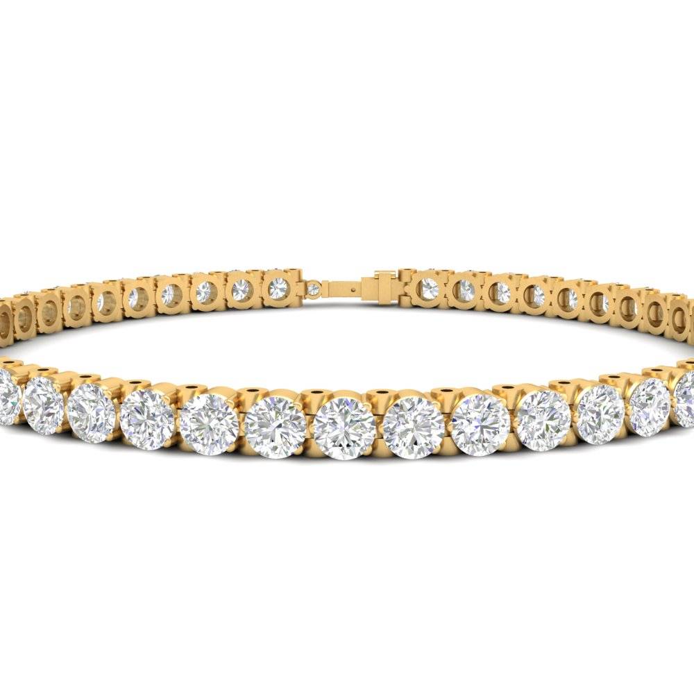 7.50 Ct Round Cut Moissanite Tennis Bracelet 14K Gold Plated : FJ_004