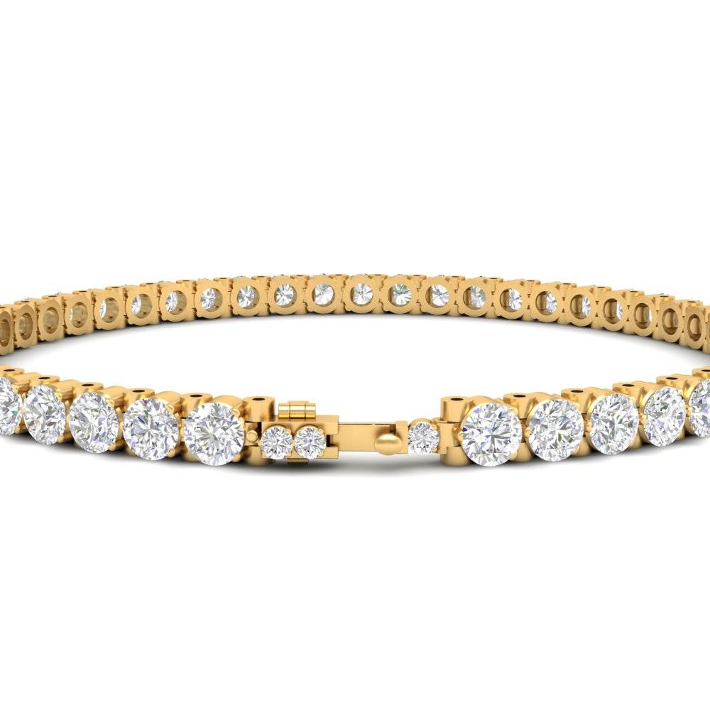 7.50 Ct Round Cut Moissanite Tennis Bracelet 14K Gold Plated : FJ_004