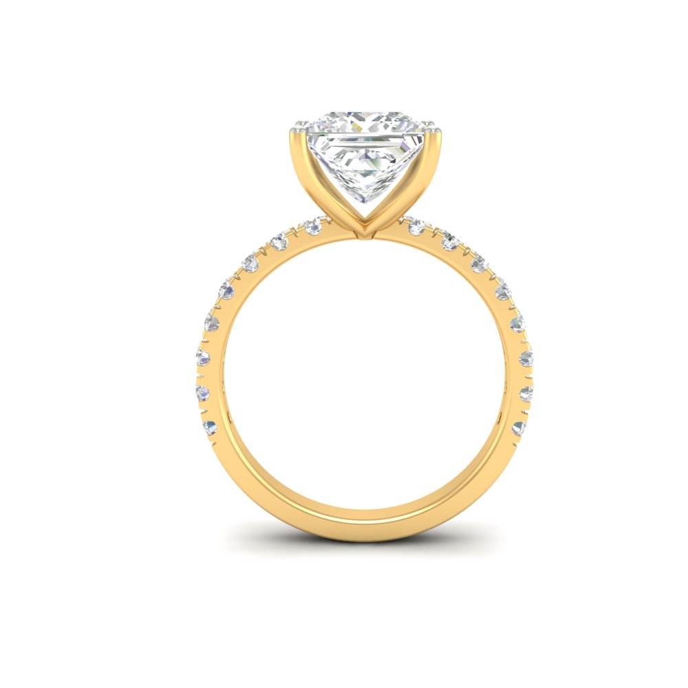 3Ct Princess Cut Moissanite Women Engagement Ring 14K Gold Plated : FJ_002