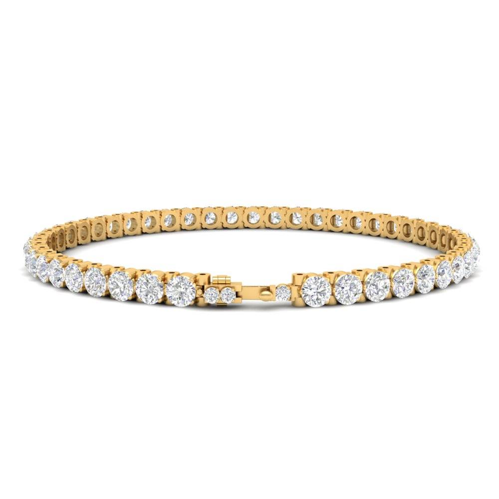 7.50 Ct Round Cut Moissanite Tennis Bracelet 14K Gold Plated : FJ_004