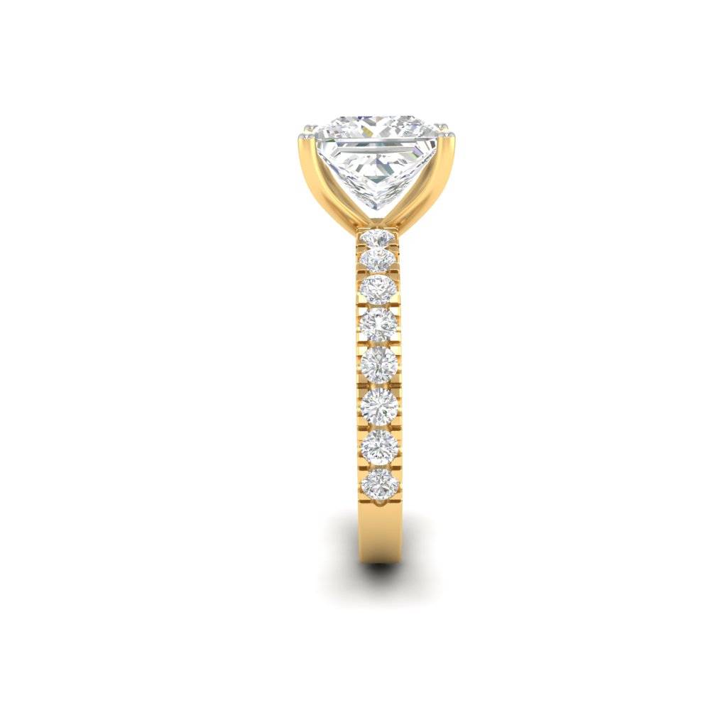 3Ct Princess Cut Moissanite Women Engagement Ring 14K Gold Plated : FJ_002