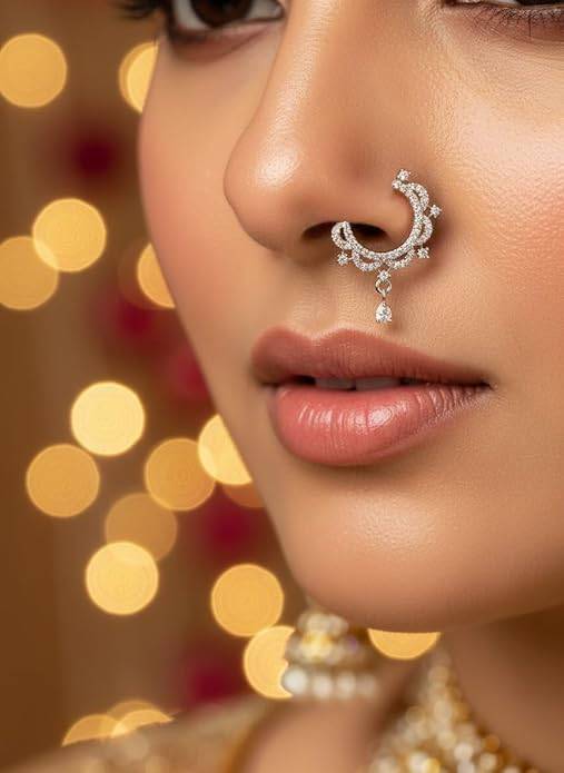 Nuyug American Diamond Diva Grace Nose Ring : YI24A0718A