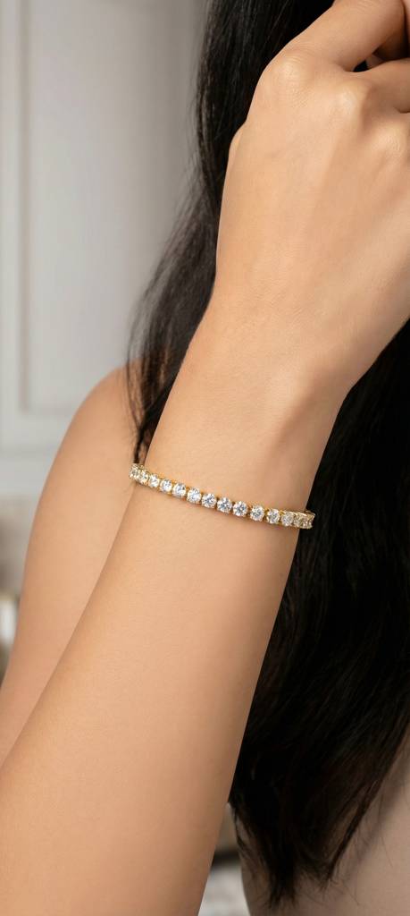 American Diamond Tennis Bracelet With Premium Chocolates- Gift Set : YI24A0765B