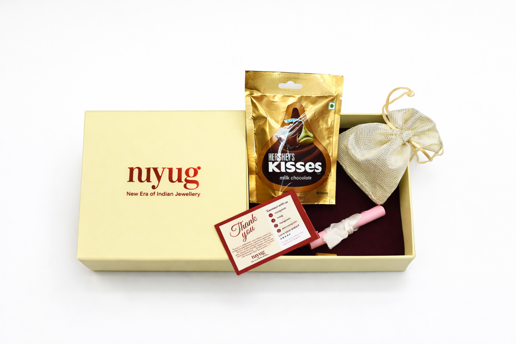 Heart Shaped Valentine American Diamond Studs With Premium Chocolates- Gift Set : YI24A0804E