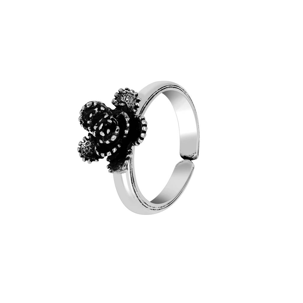Oxidised Flower Toe Ring : YTR505