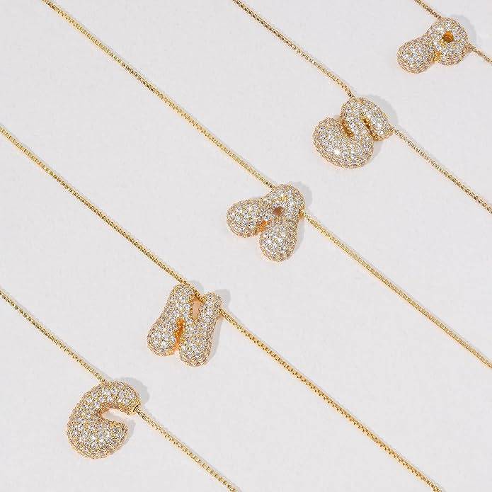 Yumi Sparkling Initial Letter Necklace For Women & Girls : YUMIB1