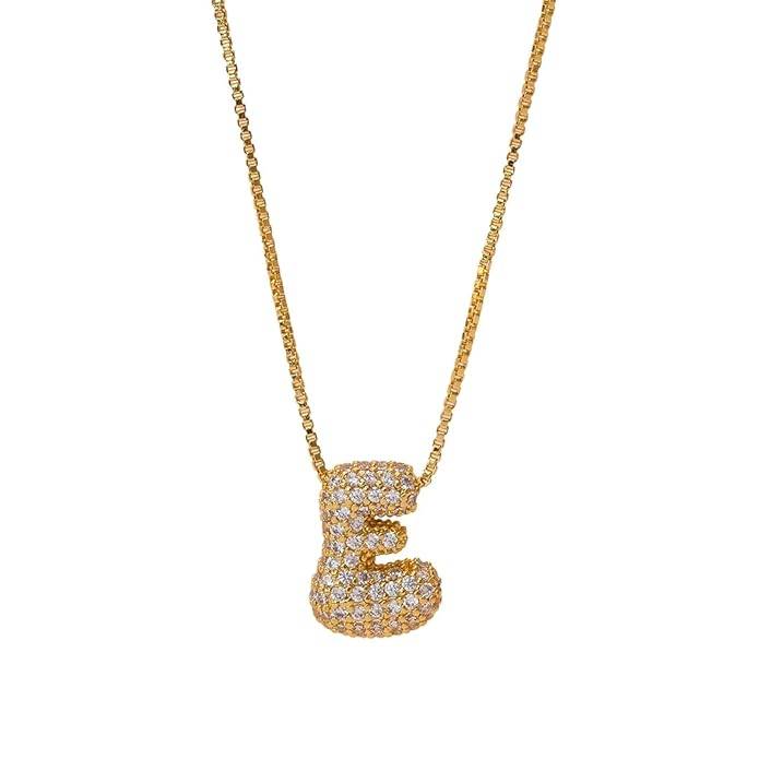 Yumi Sparkling Initial Letter Necklace For Women & Girls : YUMIE1