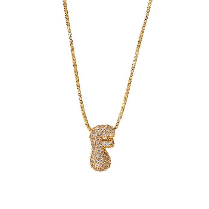 Yumi Sparkling Initial Letter Necklace For Women & Girls : YUMIF1