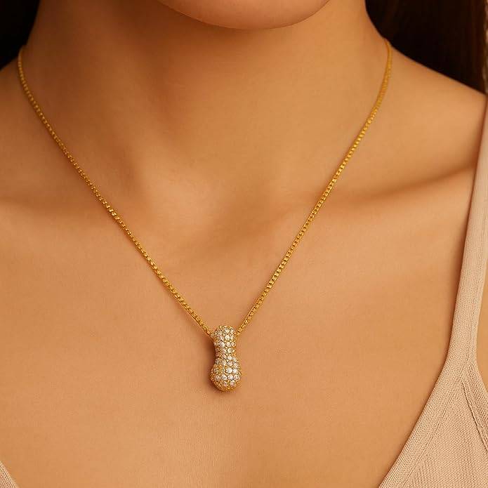 Yumi Sparkling Initial Letter Necklace For Women & Girls : YUMII1