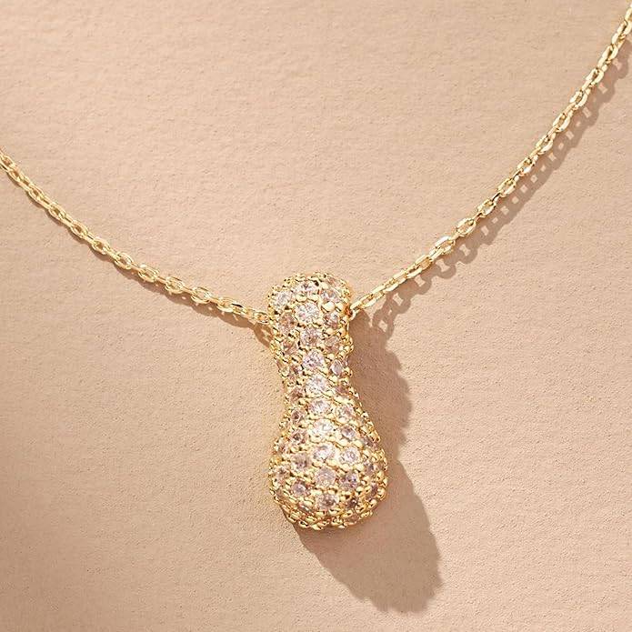 Yumi Sparkling Initial Letter Necklace For Women & Girls : YUMII1