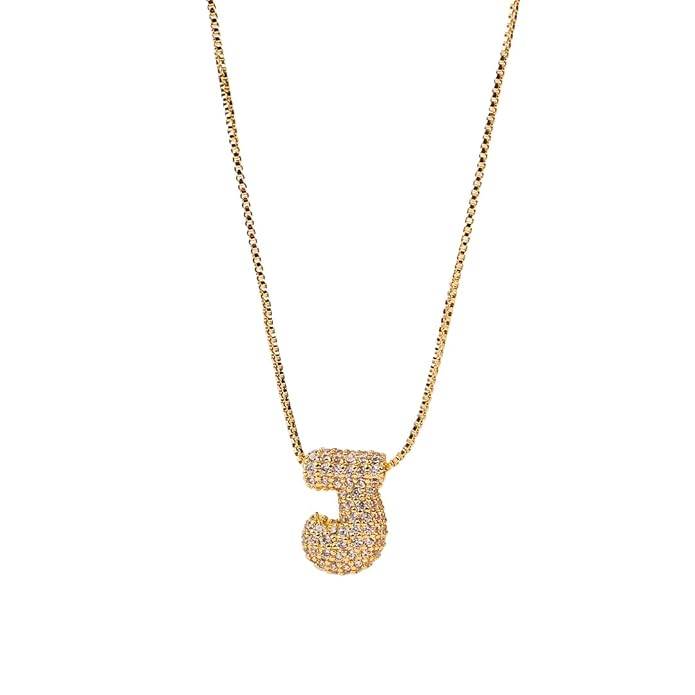 Yumi Sparkling Initial Letter Necklace For Women & Girls : YUMIJ1