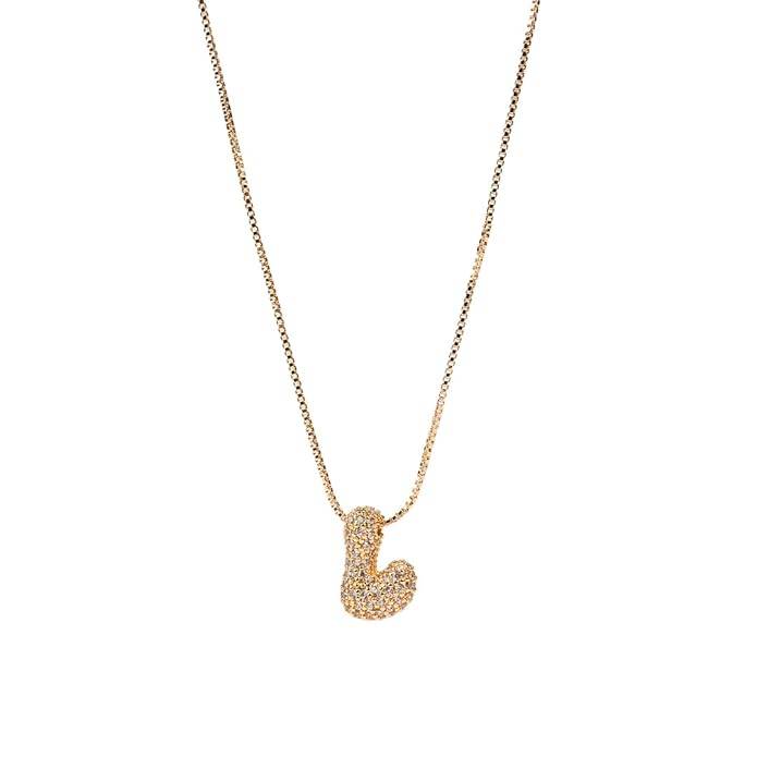 Yumi Sparkling Initial Letter Necklace For Women & Girls : YUMIL1