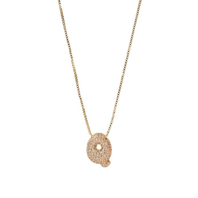 Yumi Sparkling Initial Letter Necklace For Women & Girls : YUMIQ1
