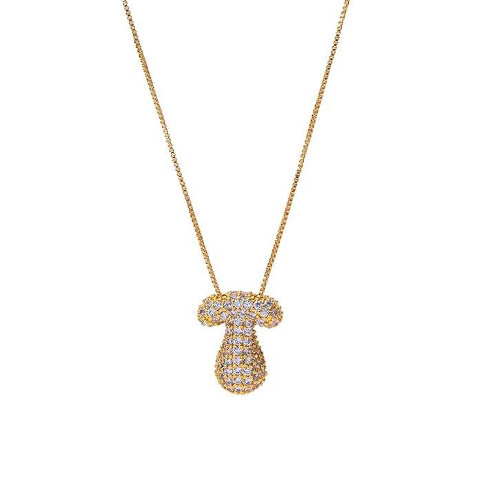 Yumi Sparkling Initial Letter Necklace For Women & Girls : YUMIT1