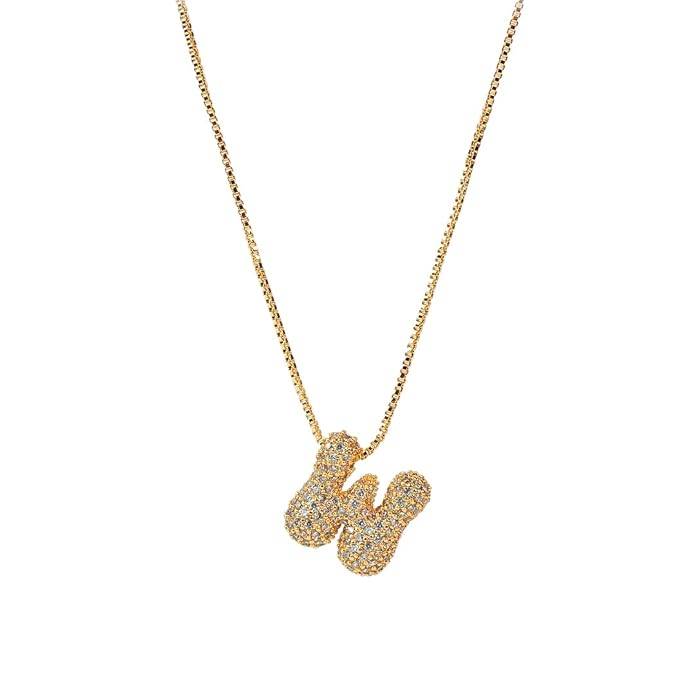 Yumi Sparkling Initial Letter Necklace For Women & Girls : YUMIW1