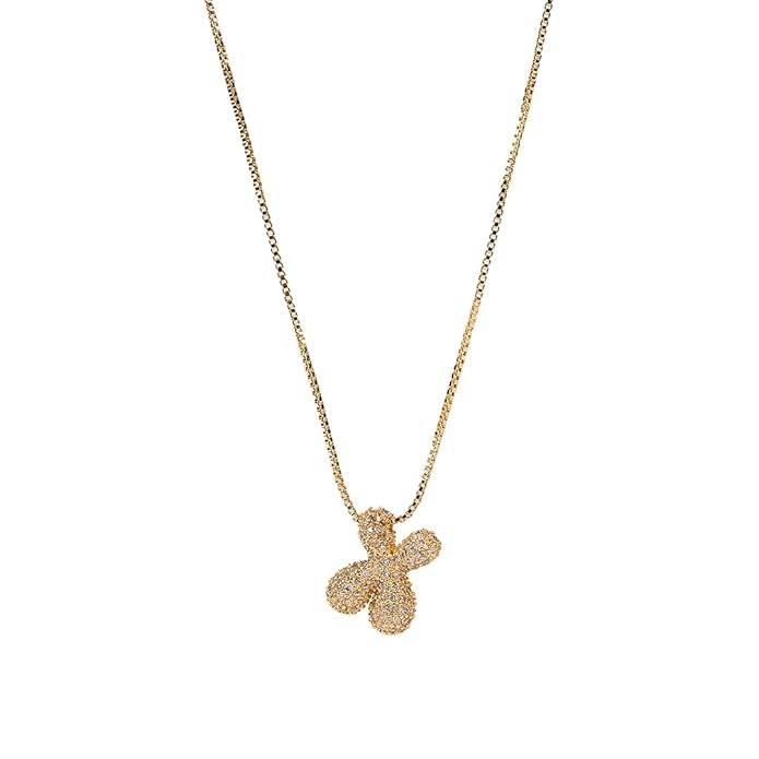 Yumi Sparkling Initial Letter Necklace For Women & Girls : YUMIX1