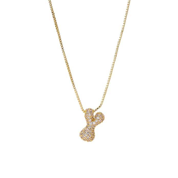 Yumi Sparkling Initial Letter Necklace For Women & Girls : YUMIY1