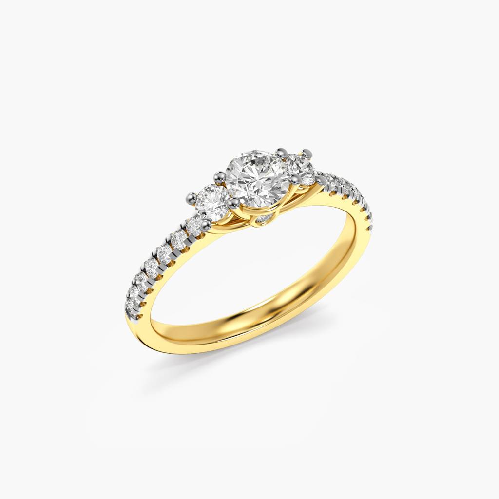 Lab-Grown Diamond Three-Stone Engagement Ring : AIENR-087