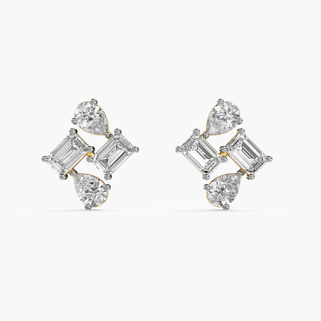 Geometric Grace Lab-Grown Diamond Earrings : AIER-044
