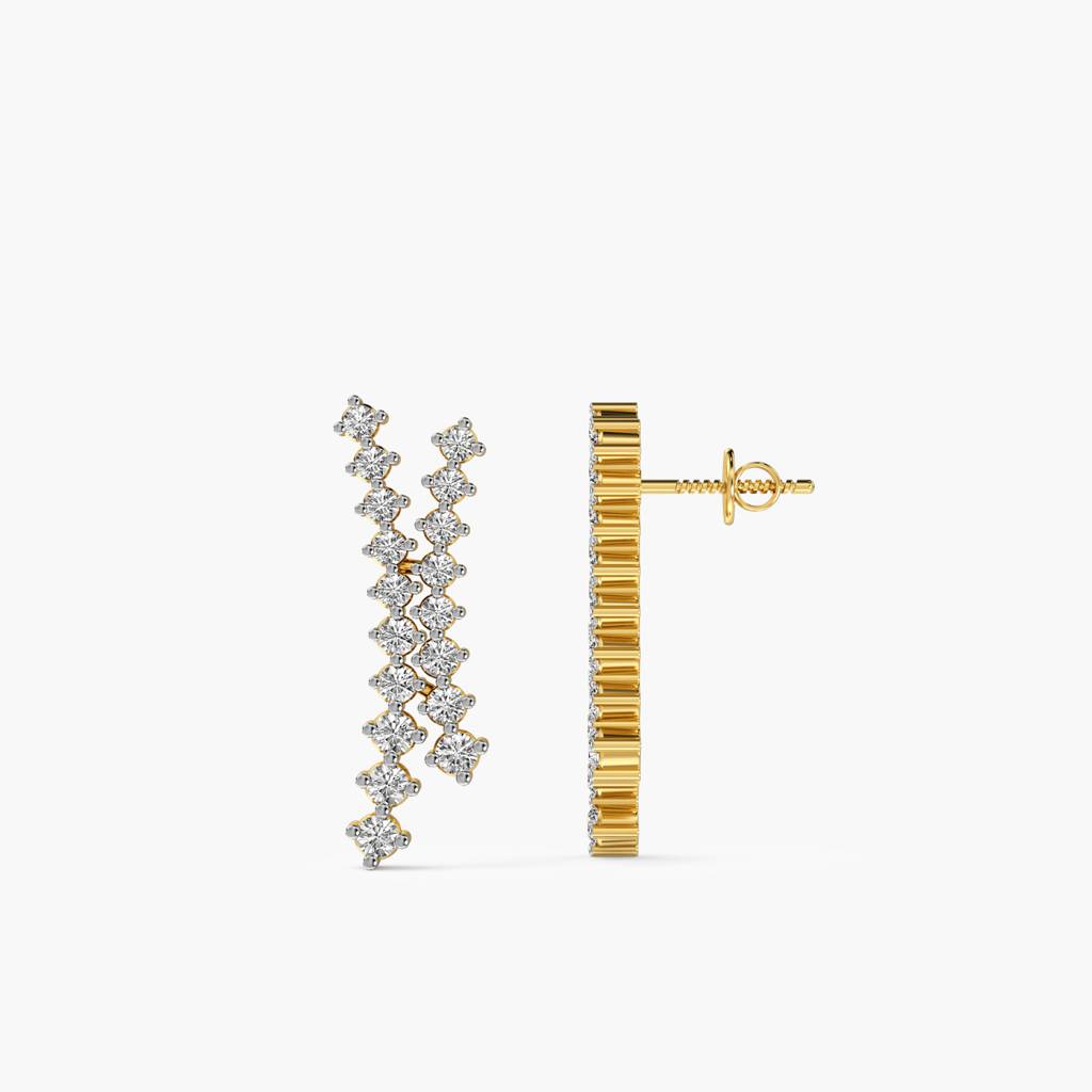 Twin Cascade Lab-Grown Diamond Earrings : AIER-625
