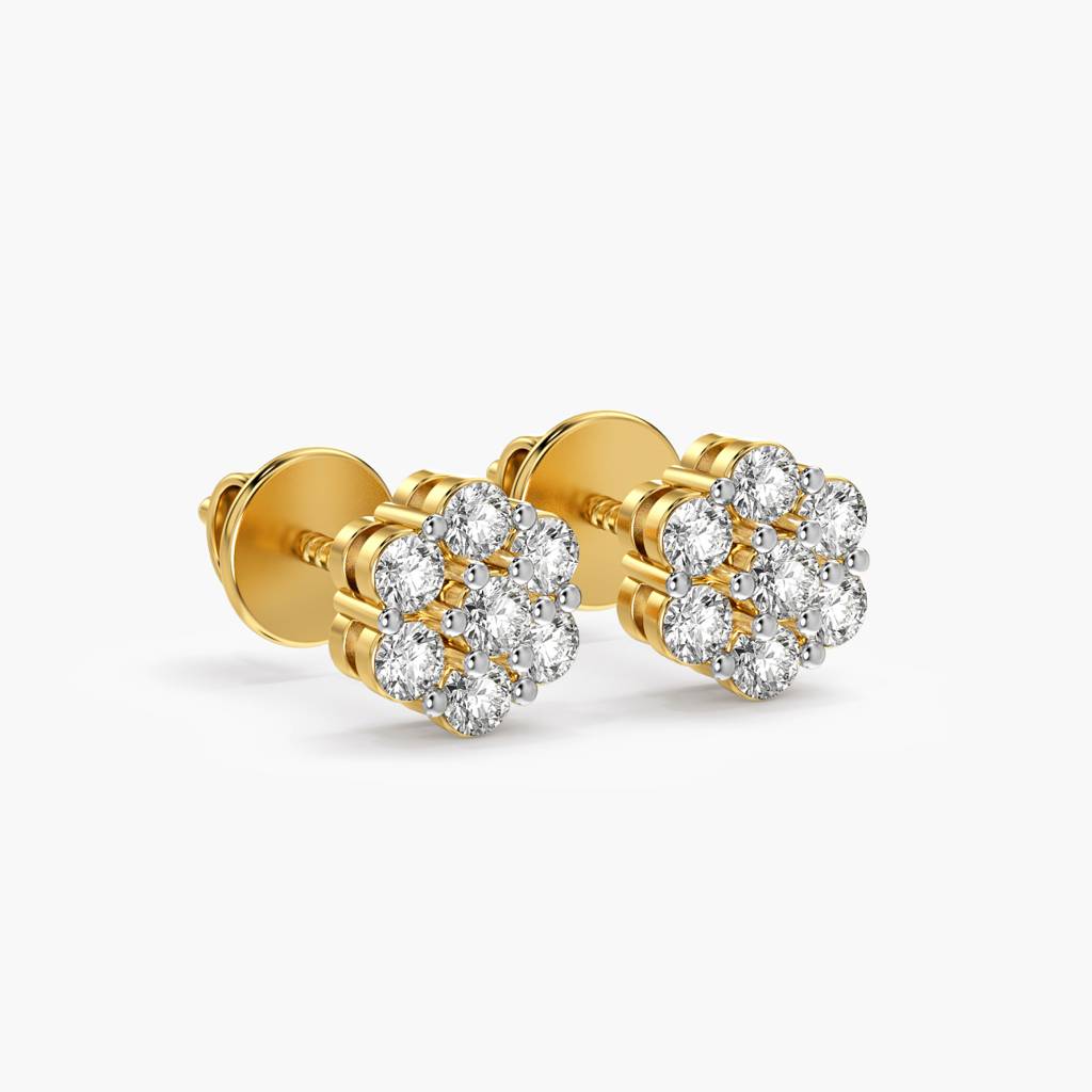 Bloom Cluster Lab-Grown Diamond Studs : AIER-720