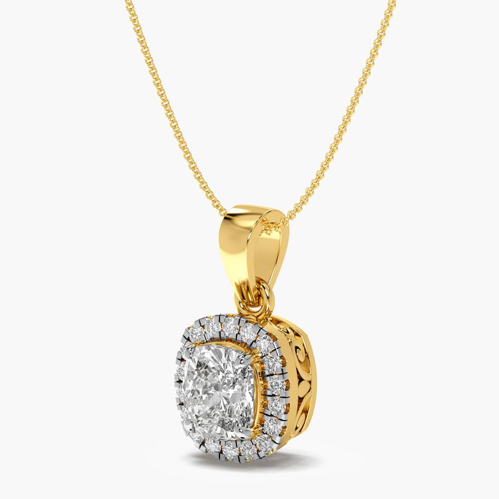 Cushion Halo Diamond Pendant : AIPO-025A
