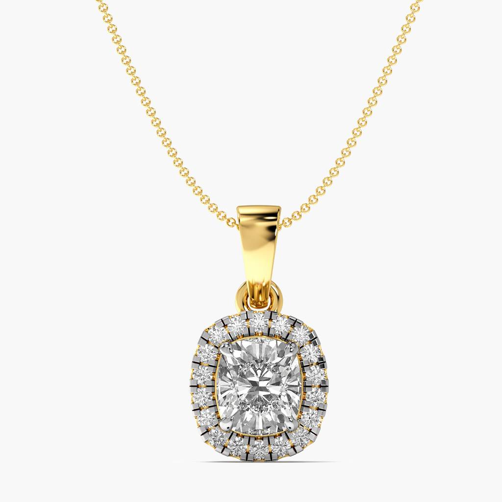 Cushion Halo Diamond Pendant : AIPO-025A