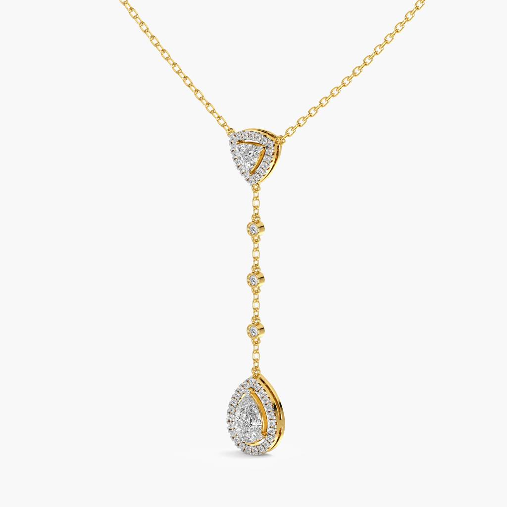 Pear Drop Diamond Necklace (With Chain) : AIPO-042A