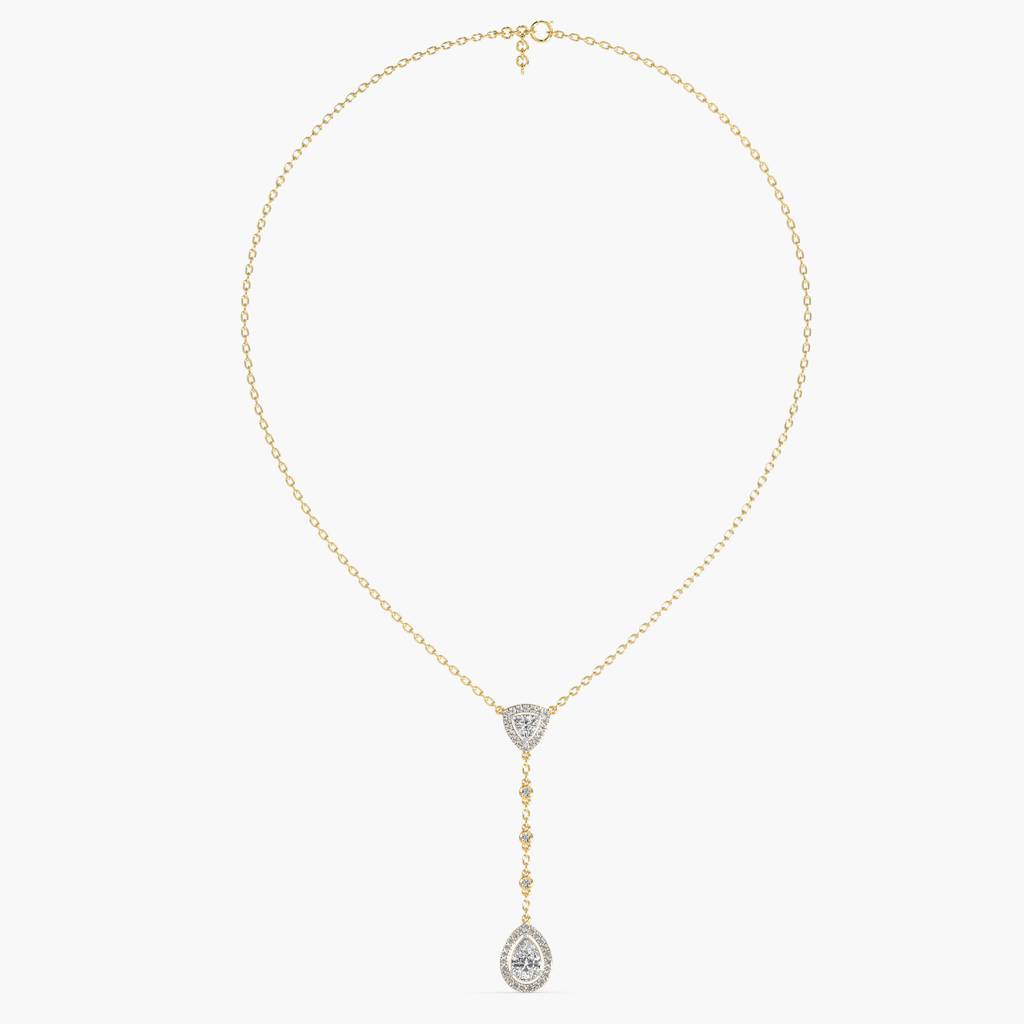 Pear Drop Diamond Necklace (With Chain) : AIPO-042A