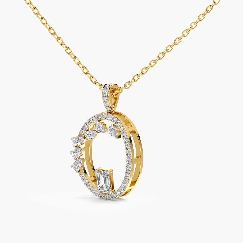 1.8 Ct Abstract Halo Necklace (With Chain) : AIPO-076A