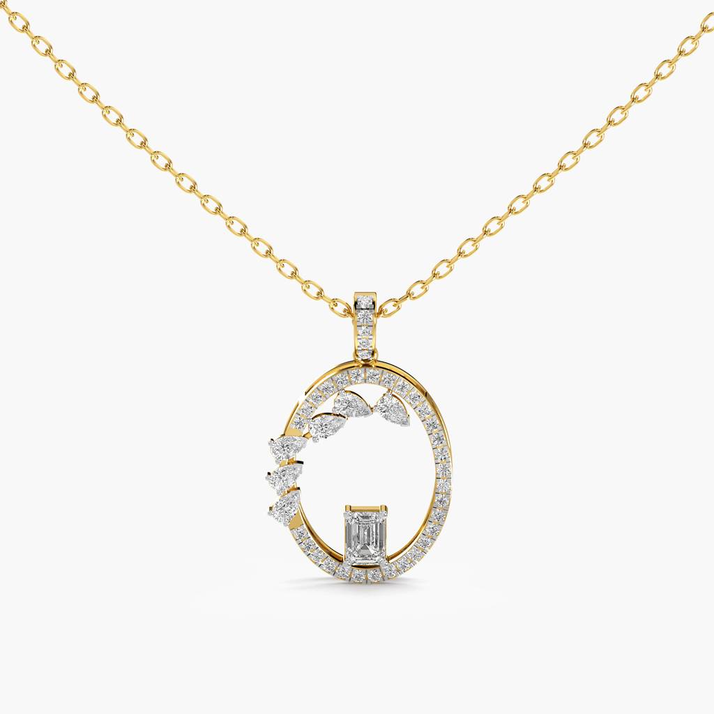1.8 Ct Abstract Halo Necklace (With Chain) : AIPO-076A