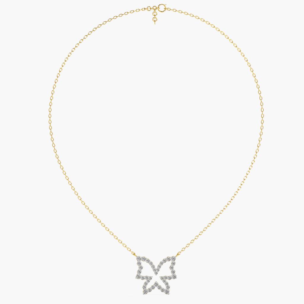 Butterfly Lab-Grown Diamond Necklace (With Chain) : AIPO-149