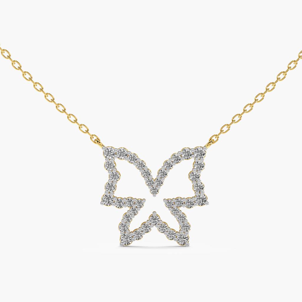 Butterfly Lab-Grown Diamond Necklace (With Chain) : AIPO-149