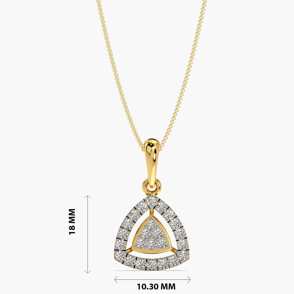 Triangular Halo Diamond Pendant : AIPO-162