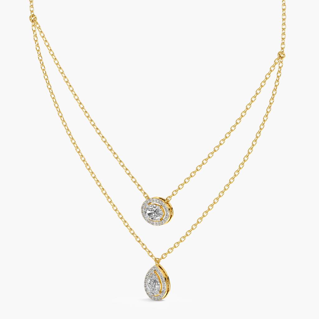 Double Layered Pendant Necklace (With Chain) : AIPO-165
