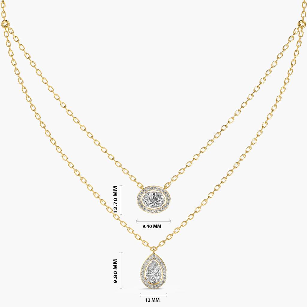 Double Layered Pendant Necklace (With Chain) : AIPO-165