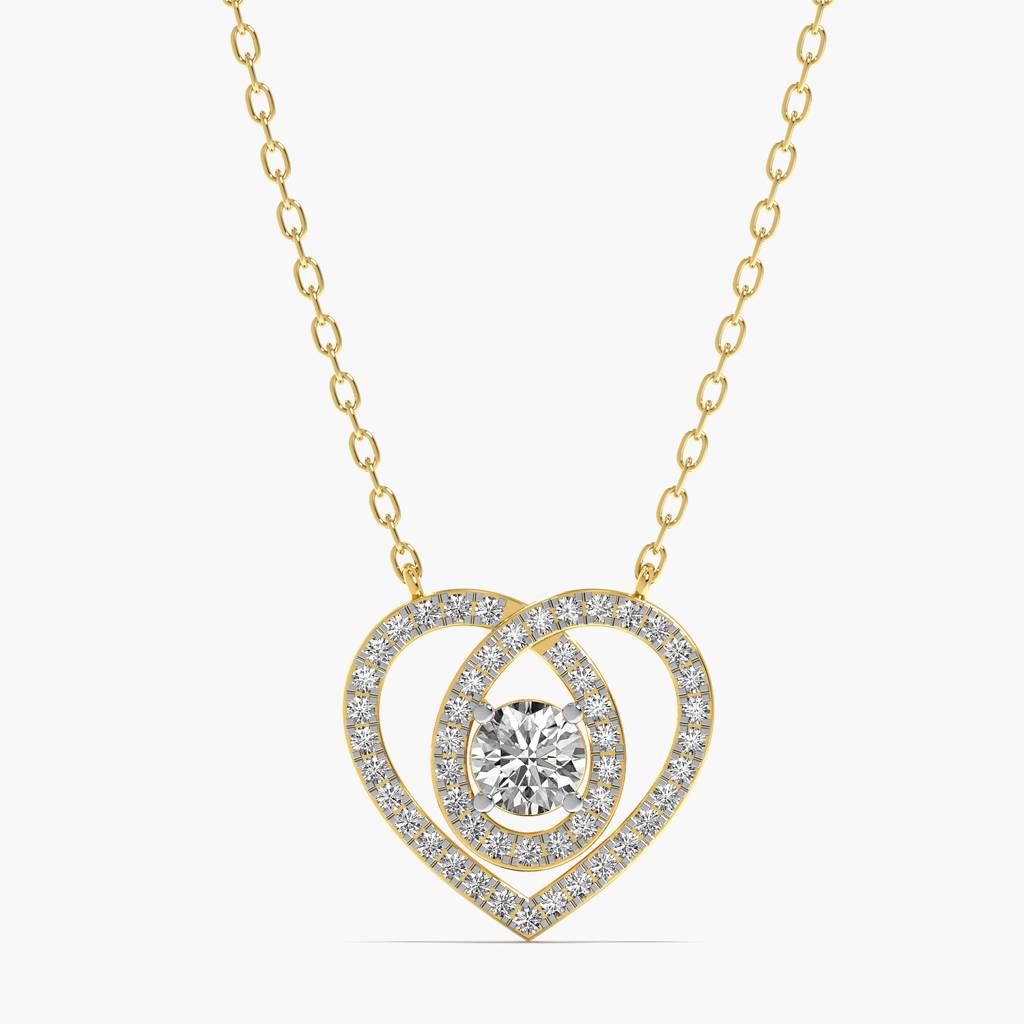 Double Heart Diamond Pendant : AIPO-171