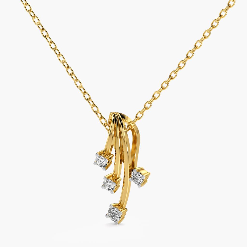 Stellar Flow Lab-Grown Diamond Pendant (With Chain) : AIPO-249