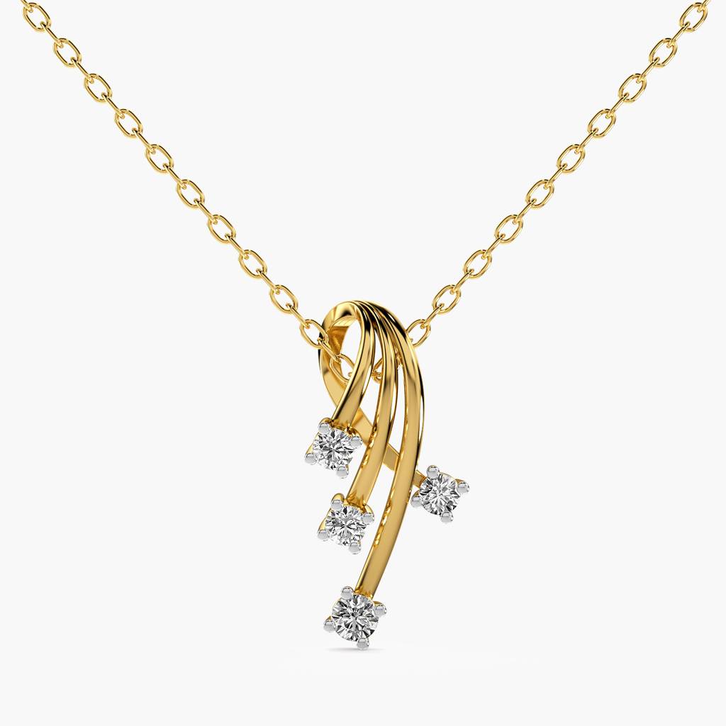 Stellar Flow Lab-Grown Diamond Pendant (With Chain) : AIPO-249
