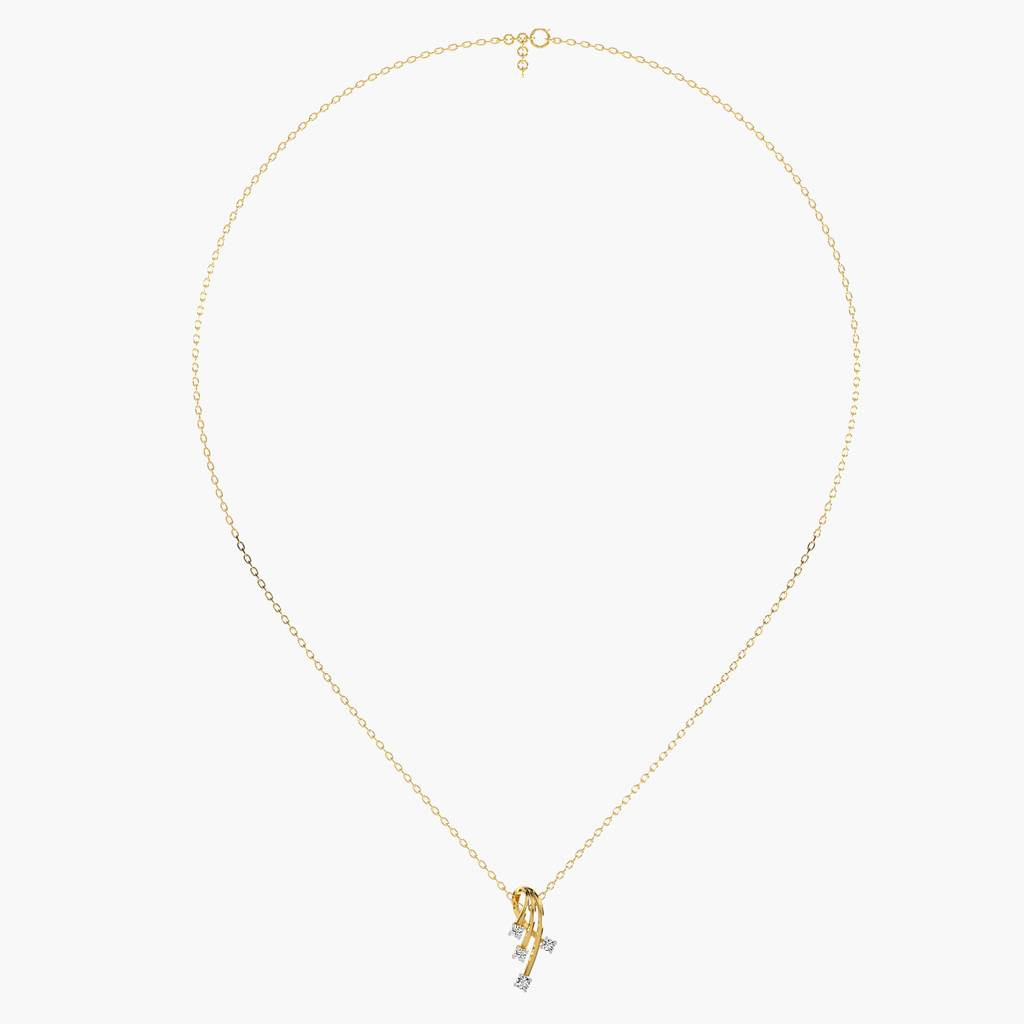 Stellar Flow Lab-Grown Diamond Pendant (With Chain) : AIPO-249