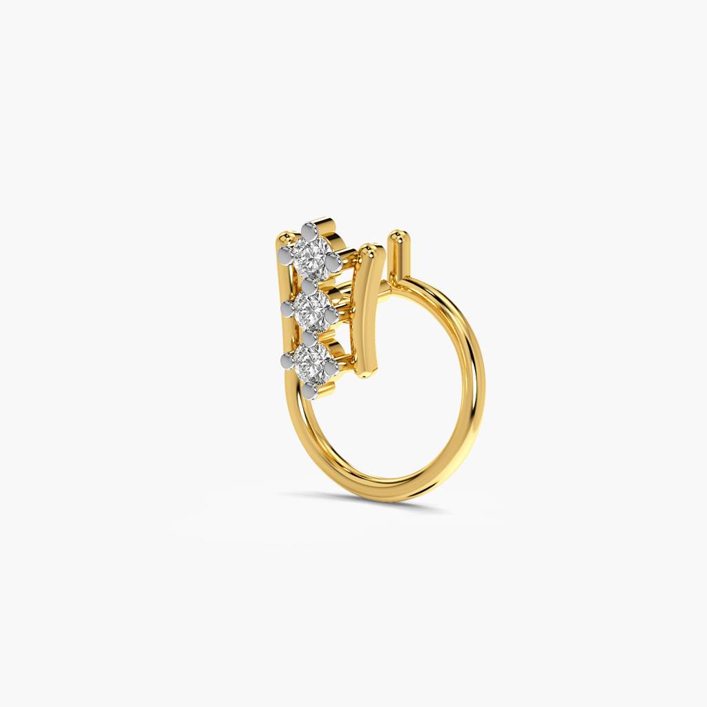 Halo Bar Lab-Grown Diamond Nose Ring : NOSEPIN-10