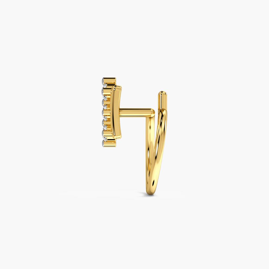 Halo Bar Lab-Grown Diamond Nose Ring : NOSEPIN-10
