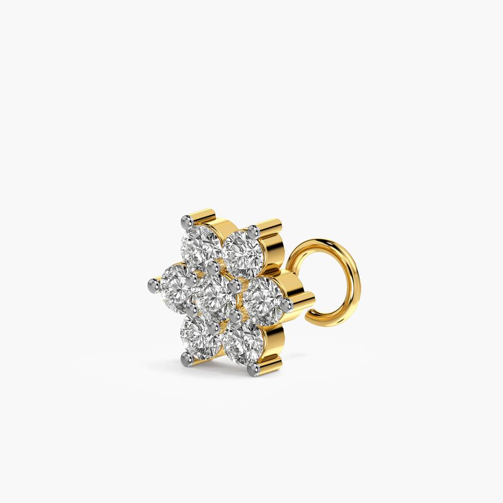 Floral Cluster Lab-Grown Diamond Nosepin : NOSEPIN-3