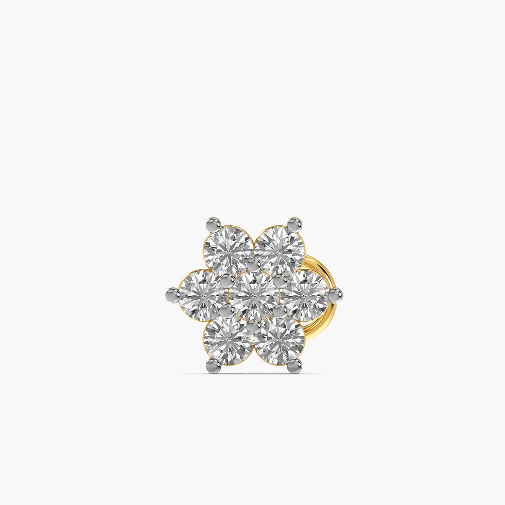 Floral Cluster Lab-Grown Diamond Nosepin : NOSEPIN-3