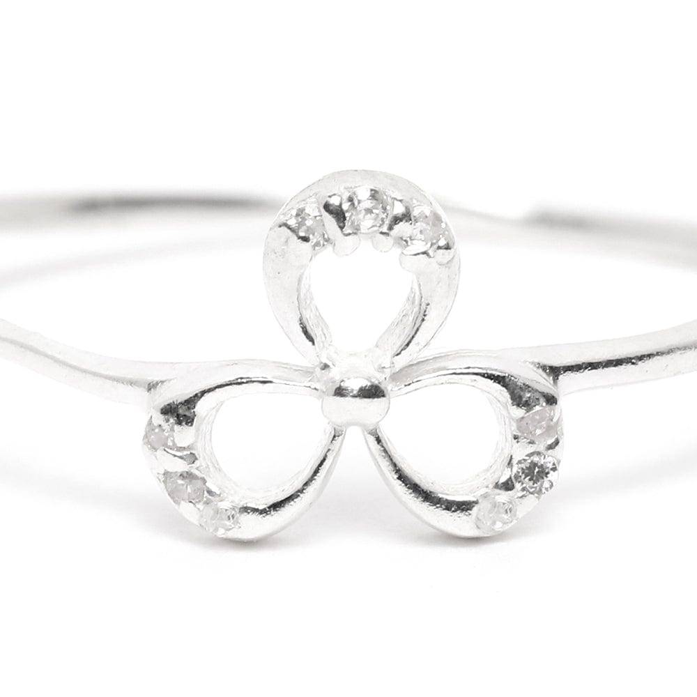 Elegant Silver Zircon Ring : Z125SG001R019