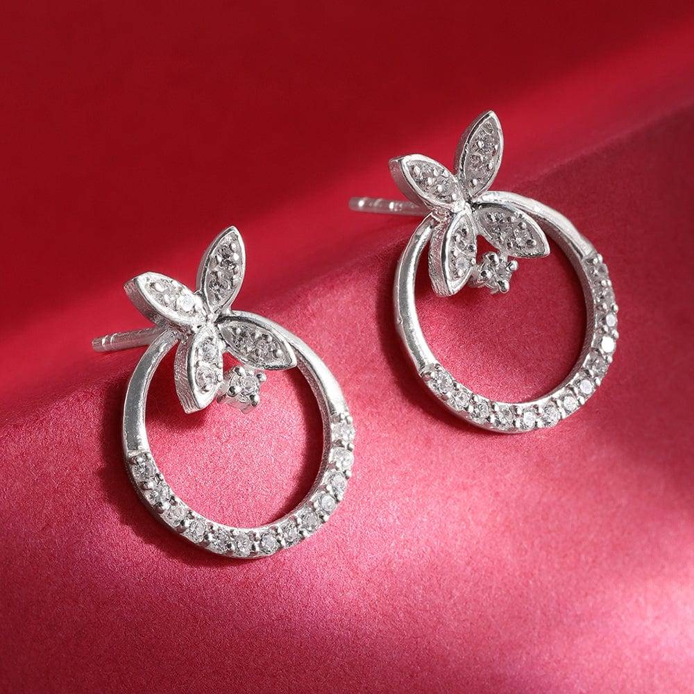 Radiant Silver Zircon Studs : Z125SG002E074